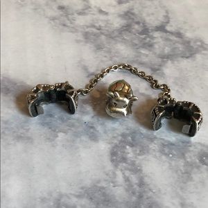 Pandora safety chain & cow charm